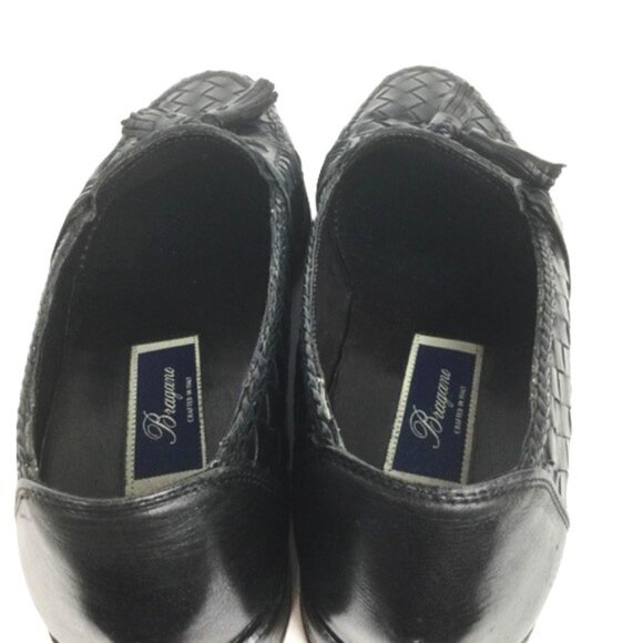 Cole Haan Bragano 9.5 N M Made in Italy Woven Black Tassel Loafers Mens Designer - Picture 8 of 11